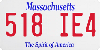 MA license plate 518IE4