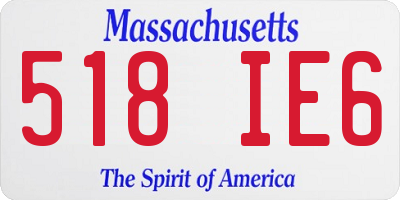 MA license plate 518IE6