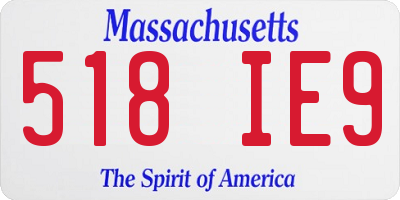 MA license plate 518IE9