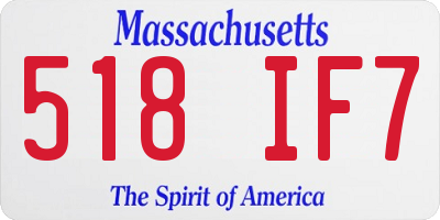MA license plate 518IF7