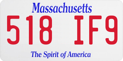 MA license plate 518IF9