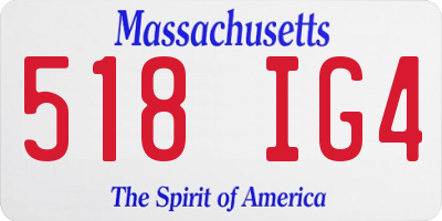 MA license plate 518IG4