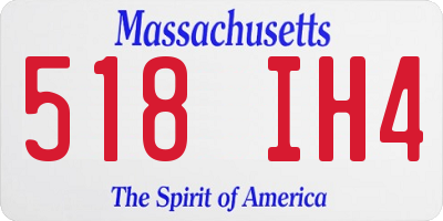 MA license plate 518IH4