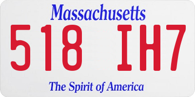 MA license plate 518IH7