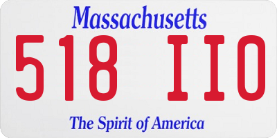 MA license plate 518II0