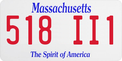 MA license plate 518II1