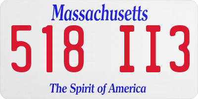MA license plate 518II3