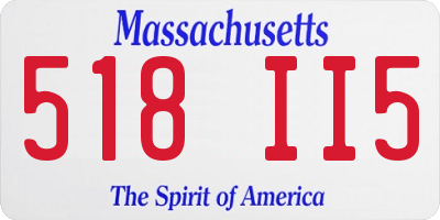 MA license plate 518II5