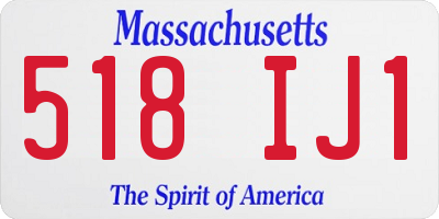 MA license plate 518IJ1