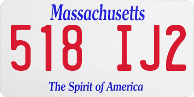 MA license plate 518IJ2