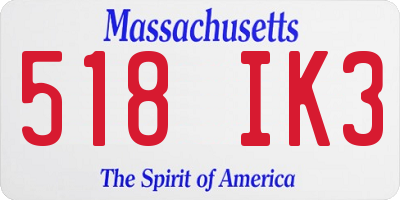 MA license plate 518IK3