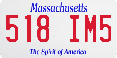 MA license plate 518IM5