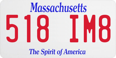 MA license plate 518IM8