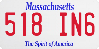 MA license plate 518IN6