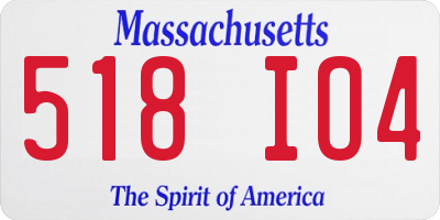MA license plate 518IO4