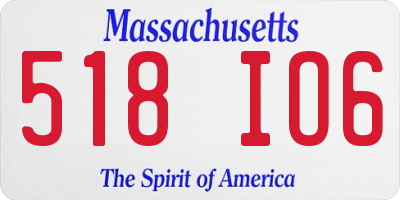 MA license plate 518IO6