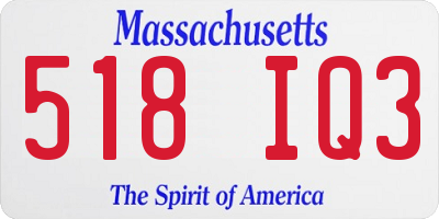 MA license plate 518IQ3