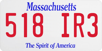 MA license plate 518IR3