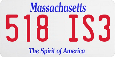 MA license plate 518IS3