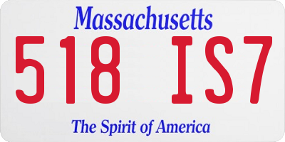 MA license plate 518IS7