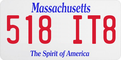 MA license plate 518IT8