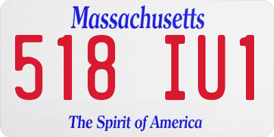 MA license plate 518IU1