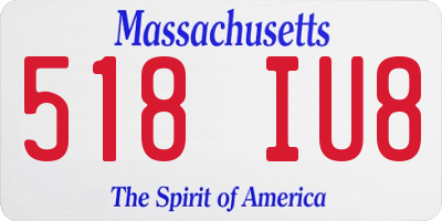 MA license plate 518IU8