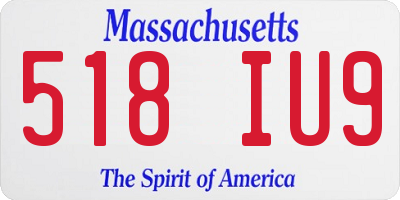 MA license plate 518IU9