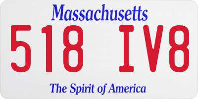 MA license plate 518IV8