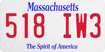 MA license plate 518IW3