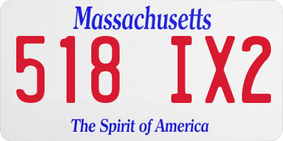 MA license plate 518IX2