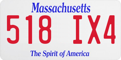MA license plate 518IX4
