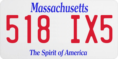 MA license plate 518IX5