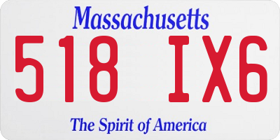 MA license plate 518IX6
