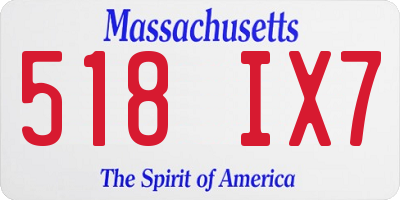 MA license plate 518IX7