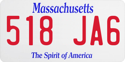 MA license plate 518JA6