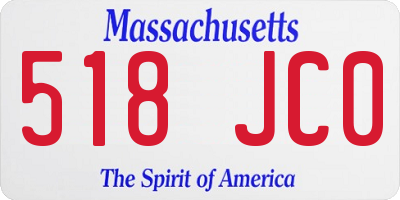MA license plate 518JC0