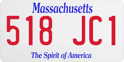 MA license plate 518JC1