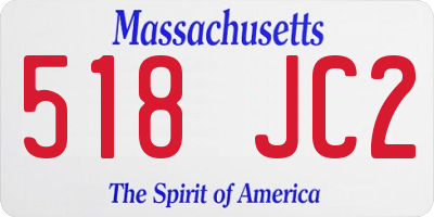 MA license plate 518JC2