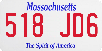 MA license plate 518JD6