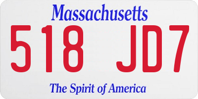 MA license plate 518JD7