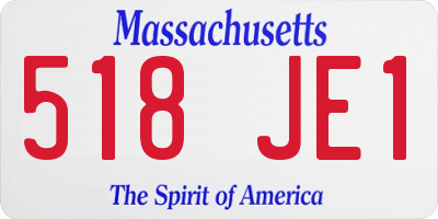 MA license plate 518JE1