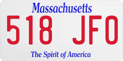 MA license plate 518JF0