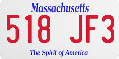 MA license plate 518JF3