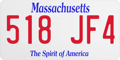 MA license plate 518JF4