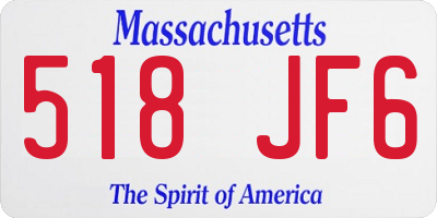 MA license plate 518JF6