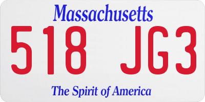 MA license plate 518JG3