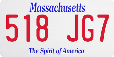 MA license plate 518JG7