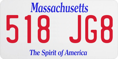 MA license plate 518JG8