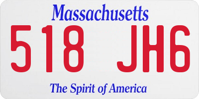 MA license plate 518JH6